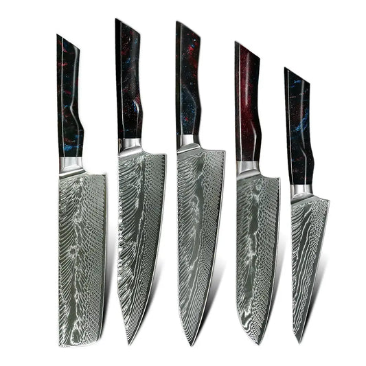 Sukamo 5-Piece Knife Set (Galaxy Epoxy Handle)
