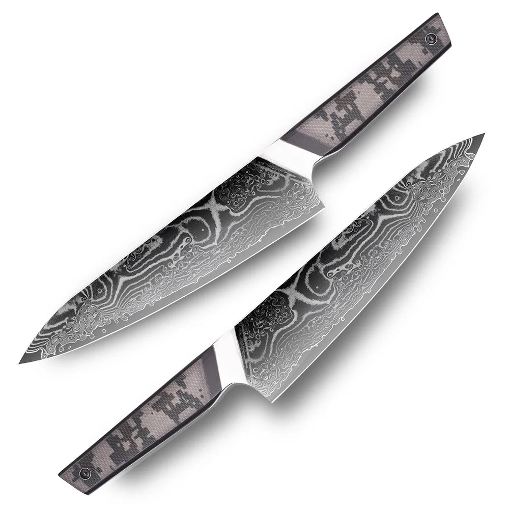 Sukamo 5-Piece Knife Set 67 Layer Folded Steel (Modern Digital Camouflage Handle)