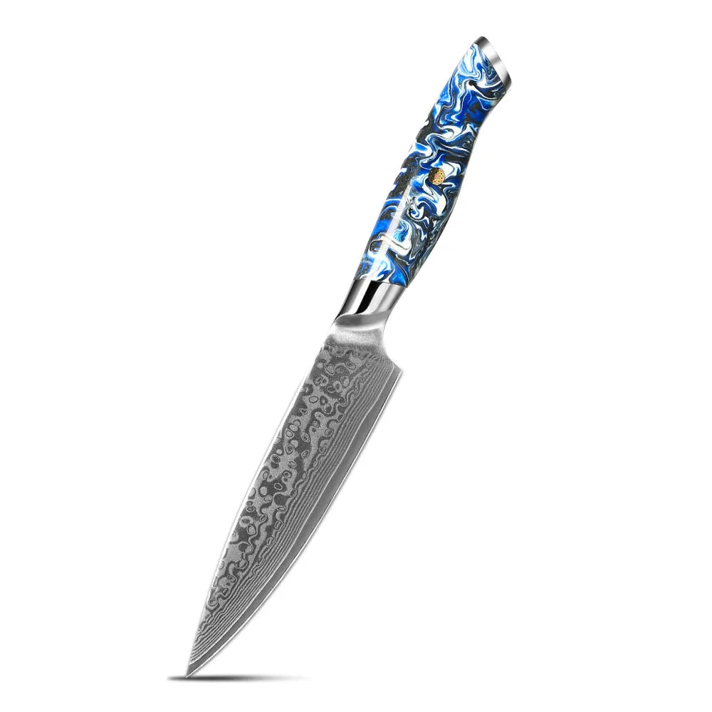 Sukamo 5-Piece Knife Set (Blue Epoxy Handle)