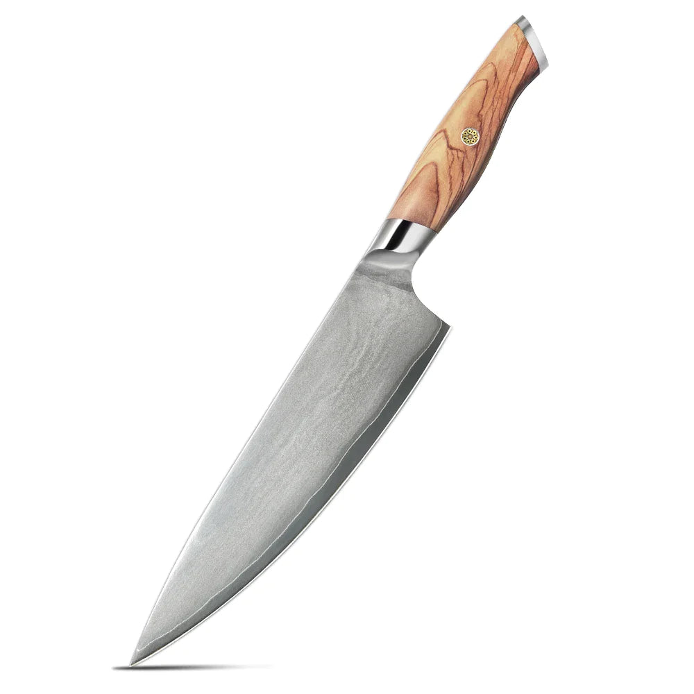 Aspiration Olive Wood Damascus Kitchen Knife Set